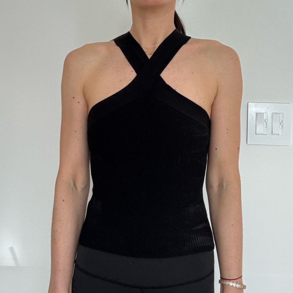 Babaton Ripped Black Halter Top